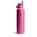 Hydro Flask Water Bottle - Insulated Stainless Steel - Straw Lid, Non Spill, Leakproof 24 Oz Reef Pink