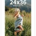 24x36 Picture Frame, Wooden Photo Frames with Tempered Glass, 1 Pack, 24x36 in