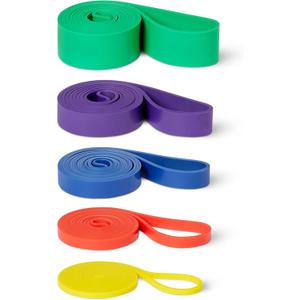 Amazon Basics Exercise Resistance Bands for Working Out, Set of 5, Multiple Resistance Levels
