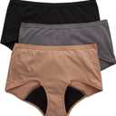 Hanes Women's Period Underwear Pack, 3-Pack, Comfort, Period. Moderate Leaks Period Panties, Odor Protection (XL)