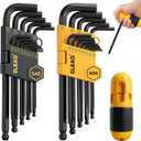 ELEAD Hex Key Allen Wrench Set: 27-Piece Premium MM(1.27mm-10mm) & SAE(3/64"-3/8) Allen Key Set with Grip Handle, Long and Short Arm with Ball End, Organized Storage