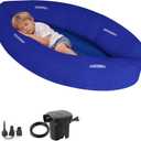 XLYLKS Sensory Chair for Kids, 60" Inflatable Peapod for Children, Sensory Chair for Autistic Children, Sensory Toys for Autistic Children, Peapod Sensory Chair Includes Electric Air Pump, Deep Blue
