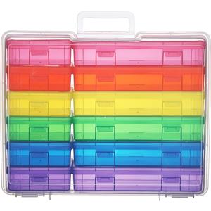 Plastic Storage Box Arts & Crafts Storage Boxes & Organizers With Large Storage Box Organizers And Small Rectangular Plastic Container For Craft Storage (6 Medium+ 6 Small-Color)