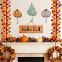 6PCS Vintage Thanksgiving Pumpkin Wall Hooks Gift Fall Rustic Wooden Wall Mounted Key Hanger Holder Autumn Harvest Rustproof Towel Hooks for Bathroom Entryway Farmhouse Thanksgiving Decorations