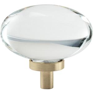Amerock | Cabinet Knob | Clear/Golden Champagne | 1-3/4 inch (44 mm) Length | Glacio | 1 Pack | Drawer Knob | Cabinet Hardware (Oval)