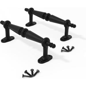 EaseLife 9" Barn Door Pull Handle, Rustic Black Aluminum Grab, Gate Handles, Easy Install, 2 Pack