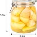 32oz Glass Food Storage Jars with Airtight Clamp Lids,Set of 4 Airtight Glass Canister Square- Clear Storage Container for Kitchen Container Storing Sugar, Flour, Cereal,Coffee,Spice