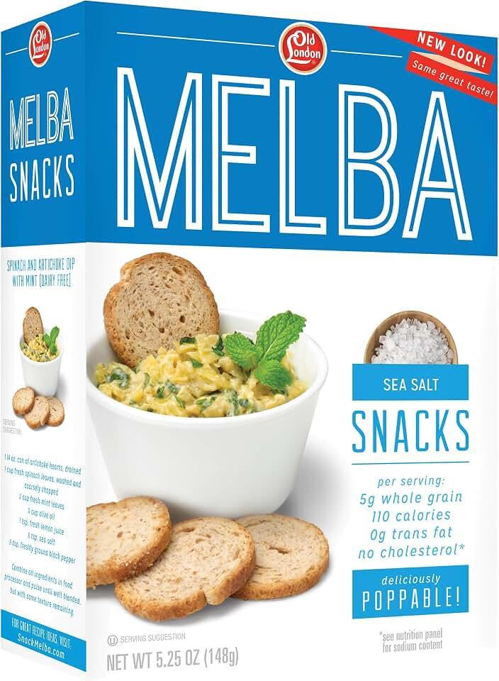 Old London, Melba Snacks, Sea Salt, 5.25 oz 12 Pcs EXP:23/Mar/2027