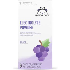 Amazon Brand - Mama Bear Electrolyte Powder Packets 0.6oz, Grape, 6 Count (3.6 Ounce (Pack of 1))