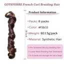 French Curl Braiding Hair 18 Inch Curly Braiding Hair 8 Packs Pre Stretched French Curl Braids Synthetic Extensions Lightweight Hair for Women Loose Wavy for Braids P30/33