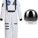 ReliBeauty Boys Girls Kids Children Astronaut Role Play Costume, White(with Helmet), 5-6 YEARS/45.67 IN HEIGHT