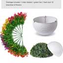 HyeFlora Artificial Faux Hanging Plants Flowers Basket for Outdoor Outside Spring Summer Decoration, Fake Silk UV Sun Resistant Realistic Colorful Daisy for Porch Patio Balcony Home