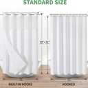 White No Hook Shower Curtain with Snap-in Fabric Liner Set,Slub Textured Fabric Shower Curtains for Bathroom,Hotel Style Modern Shower Curtain,Water Repellent & Washable,71x74(72)