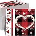 Red Black Love Paper Placemats Disposable 50Pcs Placemats Seasonal Holiday Paper Table Mats for Home Kitchen Dining Table Party Decoration
