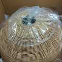 KOUBOO Dome Hanging Ceiling Lamp  Boho Rattan Pendant Light for Kitchen Island, Dining Room & Living Room  Modern Ceiling Light Fixture, Decor, Brown