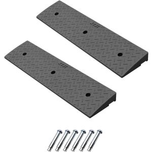 2 Pack 2.8'' Rise Rubber Curb Ramp Heavy Duty Loading Rubber Curb Ramps 3 Tons Driveway Ramp Car Slope Ramp for Loading Dock Bike Vehicle Warehouse Sidewalk Wheelchair (2.8" H)
