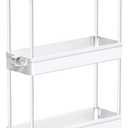 SPACEKEEPER Slim Rolling Storage Cart, 3 Tier Bathroom Storage Organizer Laundry Room Utility Cart Mobile Shelving Unit, Multi-Purpose for Kitchen Office Bathroom Laundry Narrow Places, White