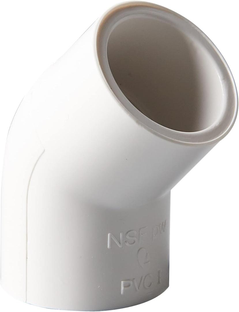 Rainbow Dream 1 1/2 Inch 45 Degree PVC Pipe Elbow - 6 Packs, White