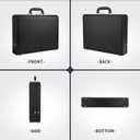 Briefcase for Men, Leather Attache Case with Lock, Hard Shell Business Briefcase, Fits 15.6-Inch Laptop