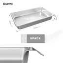 EGGKITPO Hotel Pans Full Size 6-Pack 4 Inch Stainless Steel Trays for Food Commercial Hotel Pan Food Containers Chafing Pans for Restaurant Buffet Party Supplies, 1/1 4" deep without lid