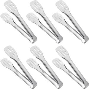 Serving Tongs Kitchen Tongs,Buffet Tongs, Stainless Steel Food Tong Serving Tong,small tongs 6 Pack (12 Inch)