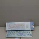 Wireless Keyboard and Mouse Combo, Colorful Ergonomic Full Size Retro Low-Noise Keyboard with Cute keycaps, Compatible with Windows, PC, Perfer for Home and Office Keyboards (Blue)