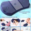 Fledano Lumbar Support Pillow for Bed Memory Foam Lower Back Pain Relief Pillow for Sleeping, Ergonomic Lumbar Pillow for Side & Back Sleepers, Sciatica & Hip Pain Relief, Washable Cooling Cover