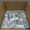 WITSHOCK Living Room Area Rugs 9x12: Washable Rug Boho Soft Non-Slip Low Pile Stain Resistant Foldable Carpet for Bedroom Playroom Dining Room Office Kitchen Farmhouse Home Decor Rug-Brown/Lvory