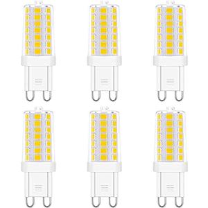 Makergroup Dimmable G9 LED Light Bulbs 120V, 35W T4 G9 Halogen Equivalent, Daylight White 6000K for Crystal Chandeliers Lights, Accent,Pedant,Wall Sconces,Ceiling Lights 6-Pack