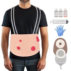MedEduQuest Wearable Ostomy Care Trainer Kit,Stoma Models for Medical Education, Ostomy Practice Model Kit for Teaching Demonstration