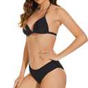 OVRUNS Period Swimwear Bikini Menstrual Leakproof Swim Bottoms Waterproof UV 50+ Light Flow for Teens Girls Women (Black, XS)