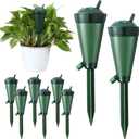 Baderke 8 Pcs Plant Self Watering Spikes Devices Automatic Plant Watering Globe Self Watering Planter Insert Stakes for Indoor Outdoor Garden Houseplant(Green)