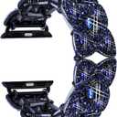 VIQIV Bling Bands for Compatible with Apple Watch 38/40/42/44/41/45/46/49mm Ultra Iwatch Series 11 10 9 8 7 6 5 4 3 SE SE2, Diamond Rhinestone Stainless Steel Metal Bracelet Wristband Strap for Women