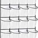 VOPTON 28Large Pockets Over The Door Shoe Organizer, Hanging Shoe Organizer for Closet, Premium Clear Shoe Rack for Door, Shoes Hanger Organizers Storage Holder for Back of Door and 4Metal Hook White