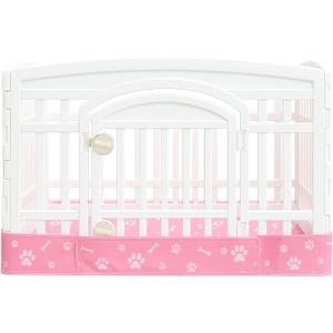 Dog Playpen Bottom Pad Mat for 36" 4-Panel Playpens - Scratch & Chew-Resistant Puppy Pen Floor Mat with Hook & Loop Fasteners, Waterproof & Leakproof, Non-Slip (Pink) (Playpen Not Included)