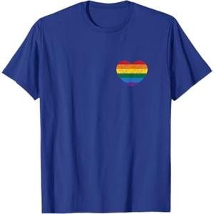 Vintage Distressed Gay Pride Heart T-shirt (gay flag shirt) T-Shirt Size M