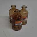 Amber Ridged Glass Vases, Set of 3
