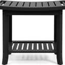 Teak shower bench with Storage Shelf, Shower Stool for Inside Shower, Waterproof Shower Bench Seat, Shower Chair for Inside Shower, Wood Bench, Bathroom Bench (Natural Wood) (Black Wood)