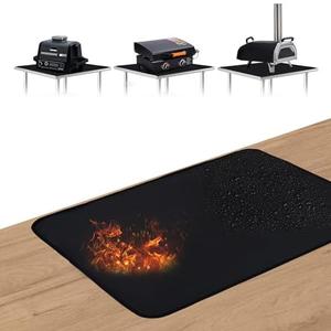 SUITMAT Heat Resistant Grill Mat for Countertop, Fireproof & Waterproof Mat for Outdoor Tabletop Grill, Outdoor Deck Protector, 24 x 31 in (0.8 mm) 4 Pcs