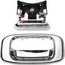 Tailgate Door Handle Compatible with 1999-2007 Chevy Silverado GMC Sierra 1500 2500 3500, Chrome Exterior Rear with Rod Clips | Replaces# 15997911, 15228539, 15228541, 15228540