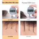 UNEED 13x4 Frontal HD Lace Frontal 18 Inch Body Wave Frontal Human Hair Transparent HD Closure 150% Density Natural Hairline Pre Plucked with Baby Hair Black Color