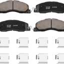 Front Brake Pads for 2009 2010 2011-2018 Dodge Ram 2500 3500 Ceramic 2010 2011 2012 2013 2014 2015 2016 2017 Replacement Brake Pads w/Hardware HZ1399
