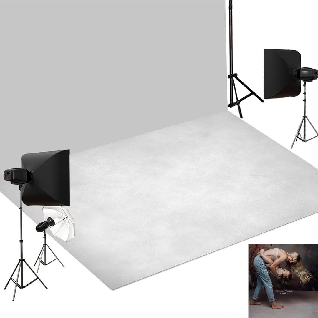 Kate Grey Floor Backdrop Photography Floor Mats Rubber Floor Wall Backdrop Newborn Photography Props Anti-Slip Rug for Photo Studio8X5ft
