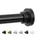 Mcrbeay Shower Curtain Rod, 1" Diameter Heavy Duty Tension Shower Rod, Non Slip Adjustable 30-120 inch No Drilling Shower Curtain Rods Spring Tension For Bathroom, Shower Stall, No Rust, Black