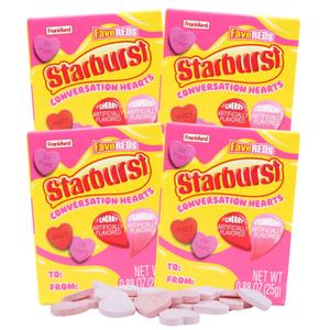 Starbursts Conversation Hearts, Classic Valentine's Day Candy, .88 Ounces Each (Pack of 4) (EXP 09/02/27)