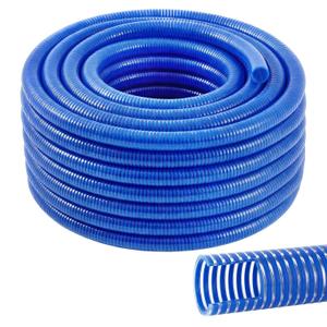 Pangda 1" x 100 ft Suction Hose, Blue Heavy Duty PVC Suction Water Hose