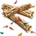 SunGrow Cholla Wood, 6 Climbing Logs, Chew Toy, Aquarium Fish, Snail, and Shrimp Driftwood, Tropical Freshwater Fish Dcor, Adds Raw Beauty, 3 Pack