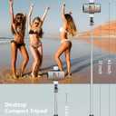 Selfie Stick Tripod with Light, 45'' Selfie Stick with Wireless Remote, Portable Phone Tripod Compatible with iPhone 16/15 Pro Max/15/14 Pro/14/13, Samsung S22/ S23 Ultra/Android Smartphone