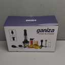 Ganiza Immersion Blender, Max 1200W Heavy Duty Hand Blender with Time Display & Variable Speed Trigger, 9-in-1 Electric Handheld Mixer with Chopper Whisk Frother Beaker Ideal for Soup Puree Smoothies (Black)