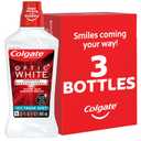 Colgate Optic White Advanced Teeth Whitening Mouthwash, 3 Pack, 2% Hydrogen Peroxide, Alcohol-Free and Enamel Safe, ICY Fresh Mint, 32 Oz